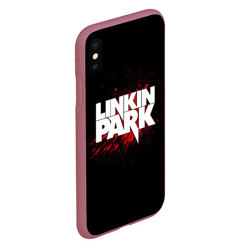 Чехол iPhone XS Max матовый Linkin Park: Drop of Blood / 3D-Малиновый – фото 2