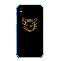Чехол iPhone XS Max матовый Khabib: Gold Eagle, цвет: 3D-голубой