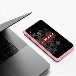 Чехол iPhone XS Max матовый Младший Сержант: герб РФ, цвет: 3D-баблгам — фото 2