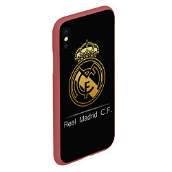Чехол iPhone XS Max матовый FC Real Madrid: Gold Edition, цвет: 3D-красный — фото 2