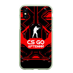 Чехол iPhone XS Max матовый CS:GO - Артемий, цвет: 3D-салатовый