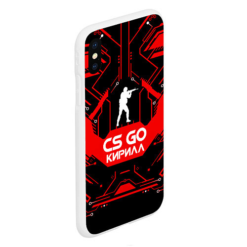 Чехол iPhone XS Max матовый CS:GO - Кирилл / 3D-Белый – фото 2