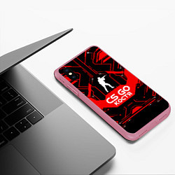 Чехол iPhone XS Max матовый CS:GO - Костя, цвет: 3D-малиновый — фото 2