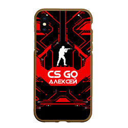 Чехол iPhone XS Max матовый CS:GO - Алексей, цвет: 3D-коричневый