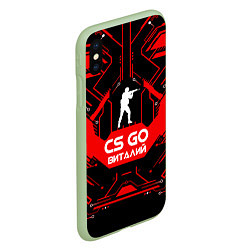 Чехол iPhone XS Max матовый CS:GO - Виталий, цвет: 3D-салатовый — фото 2