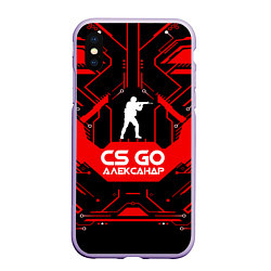 Чехол iPhone XS Max матовый CS:GO - Александр, цвет: 3D-светло-сиреневый