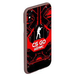 Чехол iPhone XS Max матовый CS:GO - Денис, цвет: 3D-коричневый — фото 2