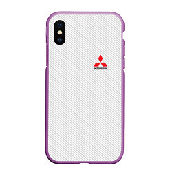 Чехол iPhone XS Max матовый MITSUBISHI SPORT, цвет: 3D-фиолетовый