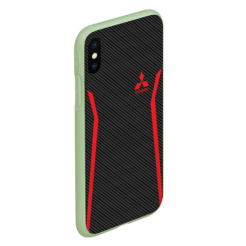 Чехол iPhone XS Max матовый MITSUBISHI SPORT / 3D-Салатовый – фото 2