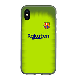 Чехол iPhone XS Max матовый FC Barcelona: Home 18/19, цвет: 3D-темно-зеленый