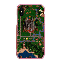 Чехол iPhone XS Max матовый Heroes III: Map, цвет: 3D-розовый