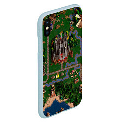 Чехол iPhone XS Max матовый Heroes III: Map, цвет: 3D-голубой — фото 2