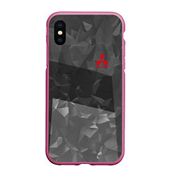 Чехол iPhone XS Max матовый MITSUBISHI SPORT, цвет: 3D-малиновый