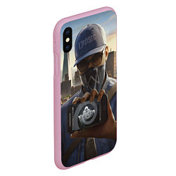 Чехол iPhone XS Max матовый Watch Dogs Man, цвет: 3D-розовый — фото 2