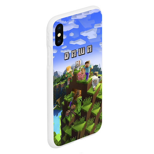 Чехол iPhone XS Max матовый Minecraft: Даша / 3D-Белый – фото 2