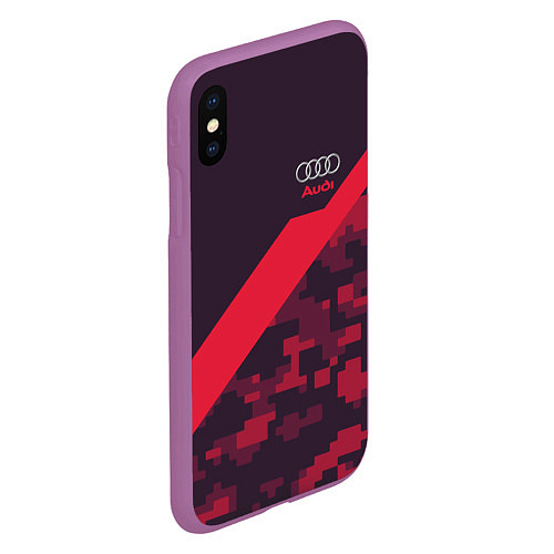 Чехол iPhone XS Max матовый Audi: Red Pixel / 3D-Фиолетовый – фото 2