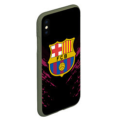 Чехол iPhone XS Max матовый Barcelona FC: Sport Fashion, цвет: 3D-темно-зеленый — фото 2