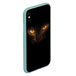 Чехол iPhone XS Max матовый Кошачий взгляд, цвет: 3D-мятный — фото 2