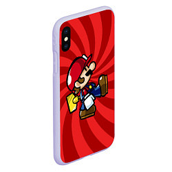 Чехол iPhone XS Max матовый Super Mario: Red Illusion, цвет: 3D-светло-сиреневый — фото 2