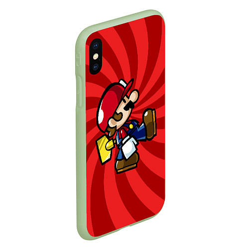Чехол iPhone XS Max матовый Super Mario: Red Illusion / 3D-Салатовый – фото 2