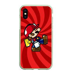 Чехол iPhone XS Max матовый Super Mario: Red Illusion, цвет: 3D-салатовый