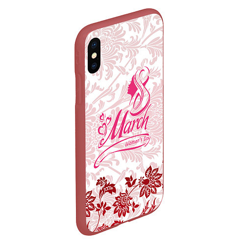 Чехол iPhone XS Max матовый Womens Day! / 3D-Красный – фото 2