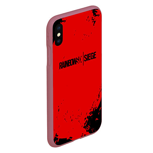 Чехол iPhone XS Max матовый Rainbow Six Siege: Blood Style / 3D-Малиновый – фото 2
