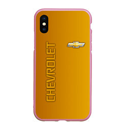 Чехол iPhone XS Max матовый Chevrolet желтый градиент, цвет: 3D-розовый