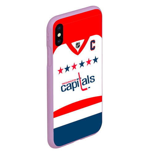 Чехол iPhone XS Max матовый Washington Capitals: Ovechkin White / 3D-Сиреневый – фото 2