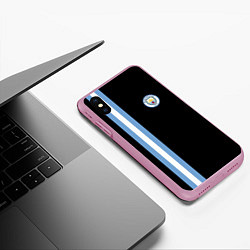 Чехол iPhone XS Max матовый Манчестер Сити, цвет: 3D-розовый — фото 2
