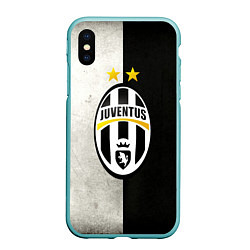 Чехол iPhone XS Max матовый FC Juventus W&B, цвет: 3D-мятный