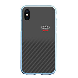 Чехол iPhone XS Max матовый Audi: Grey Sport Line, цвет: 3D-голубой