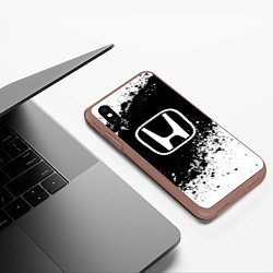 Чехол iPhone XS Max матовый Honda: Black Spray, цвет: 3D-коричневый — фото 2