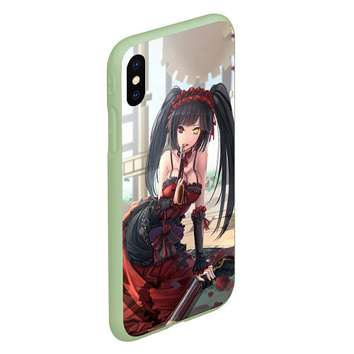 Чехол iPhone XS Max матовый Kurumi Tokisaki / 3D-Салатовый – фото 2