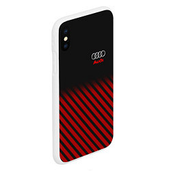 Чехол iPhone XS Max матовый Audi: Red Lines, цвет: 3D-белый — фото 2