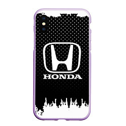 Чехол iPhone XS Max матовый Honda: Black Side, цвет: 3D-сиреневый