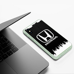 Чехол iPhone XS Max матовый Honda: Black Side, цвет: 3D-салатовый — фото 2