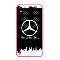 Чехол iPhone XS Max матовый Mercedes-Benz: Black Side, цвет: 3D-розовый