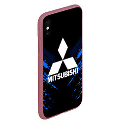 Чехол iPhone XS Max матовый Mitsubishi: Blue Anger, цвет: 3D-малиновый — фото 2