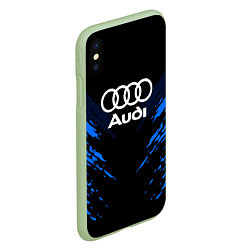 Чехол iPhone XS Max матовый Audi: Blue Anger, цвет: 3D-салатовый — фото 2