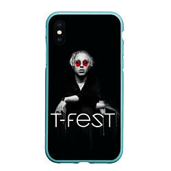 Чехол iPhone XS Max матовый T-Fest: Black Style, цвет: 3D-мятный