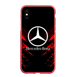Чехол iPhone XS Max матовый Mercedes-Benz: Red Anger, цвет: 3D-красный