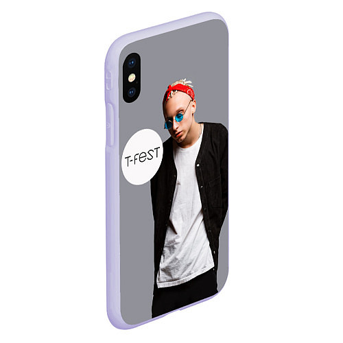 Чехол iPhone XS Max матовый T-Fest: Grey Style / 3D-Светло-сиреневый – фото 2