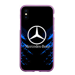 Чехол iPhone XS Max матовый Mercedes-Benz: Blue Anger, цвет: 3D-фиолетовый