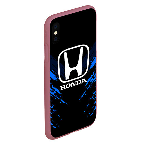 Чехол iPhone XS Max матовый Honda: Blue Anger / 3D-Малиновый – фото 2