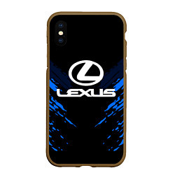 Чехол iPhone XS Max матовый Lexus: Blue Anger, цвет: 3D-коричневый