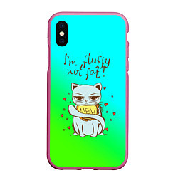 Чехол iPhone XS Max матовый I'm fluffy, not fat, цвет: 3D-малиновый