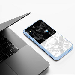 Чехол iPhone XS Max матовый BMW BLACK COLLECTION, цвет: 3D-голубой — фото 2