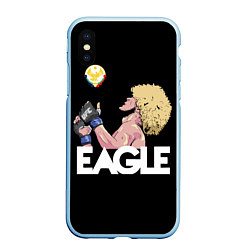 Чехол iPhone XS Max матовый Eagle Khabib, цвет: 3D-голубой