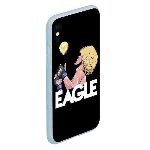 Чехол iPhone XS Max матовый Eagle Khabib / 3D-Голубой – фото 2